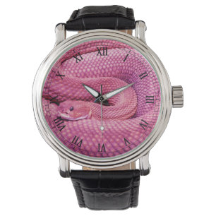 Montre Serpent à sonnettes rose de basilic