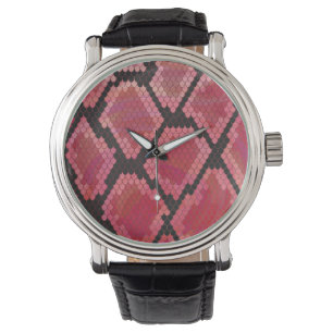 Montre Serpent noir et rouge
