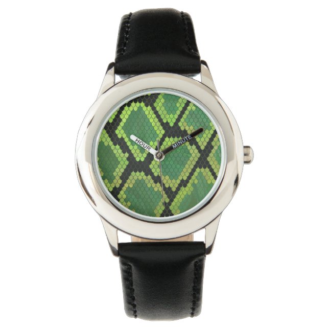 Montre Serpent noir et vert (devant)