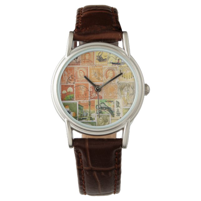 Montre Serviette Verte Au Coucher Du Soleil, Art Timbre D (devant)