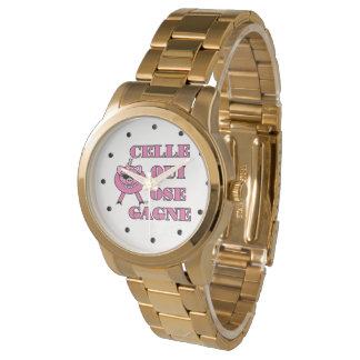Montre She Who Dares Wins French Saying Ladies 