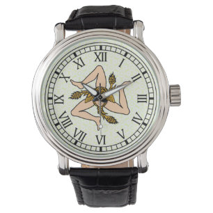 Montre Sicilain Triskelion avec chiffres romains