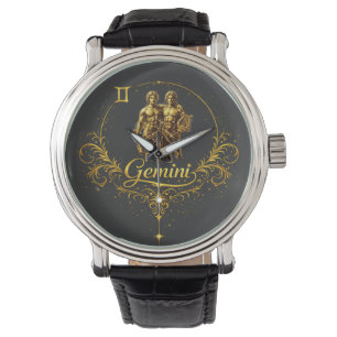 Montre Signe du zodiaque unique Gémeaux, signe stellaire