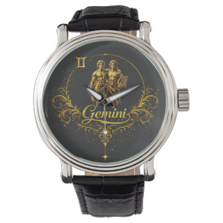 Montre Signe du zodiaque unique Gémeaux, signe stellaire