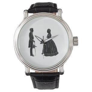 Montre silhouette d'abraham lincoln et de mary todd linco