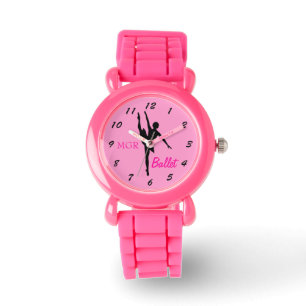 Montre Silhouette danseuse de ballet sur initiales person