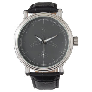 Montre Silhouette d'avion de ligne de jet