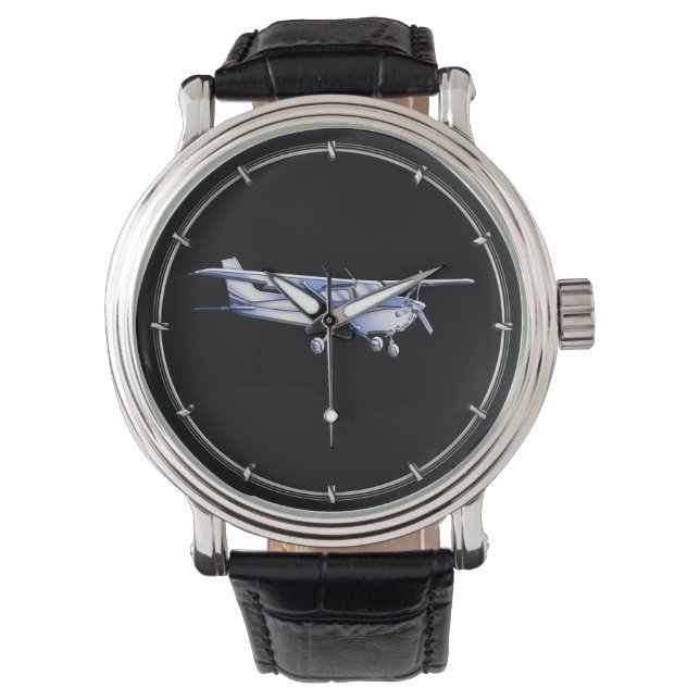 Montre Silhouette de Cessna classique de l'aéronef volant (devant)