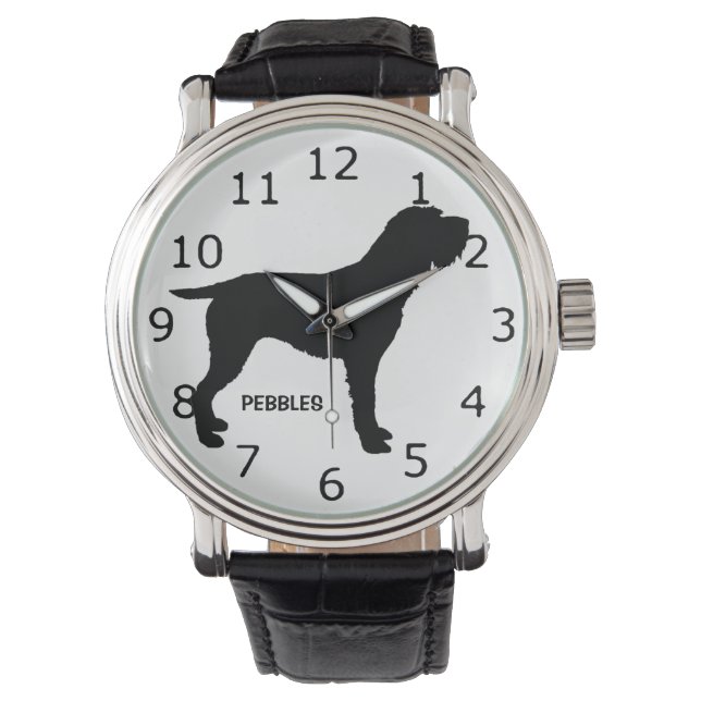 Montre Silhouette de chien griffon à pointes À poils durs (devant)