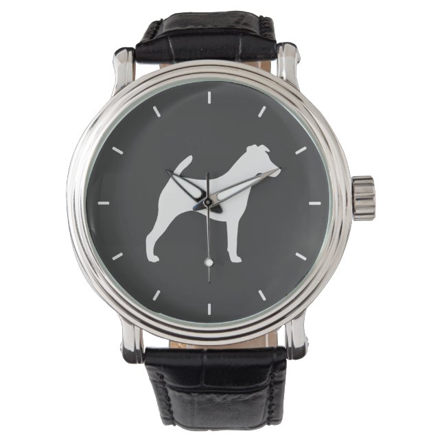 Montre Silhouette de Fox Terrier à Poil Lisse (devant)