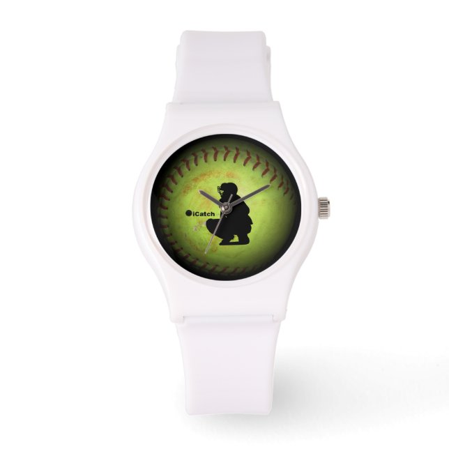 Montre silhouette de joueuse de softball iCatch (Recto)