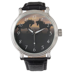 Montre Silhouette des chevaux sauvages