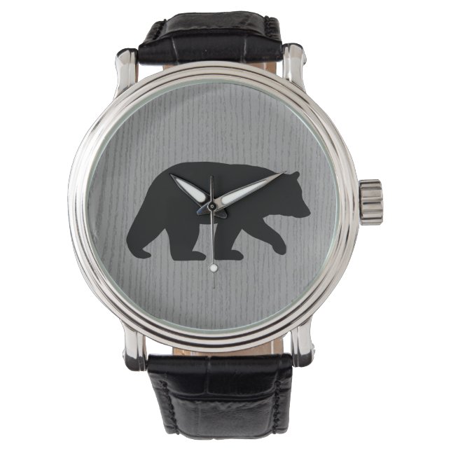 Montre Silhouette d'ours noir (devant)