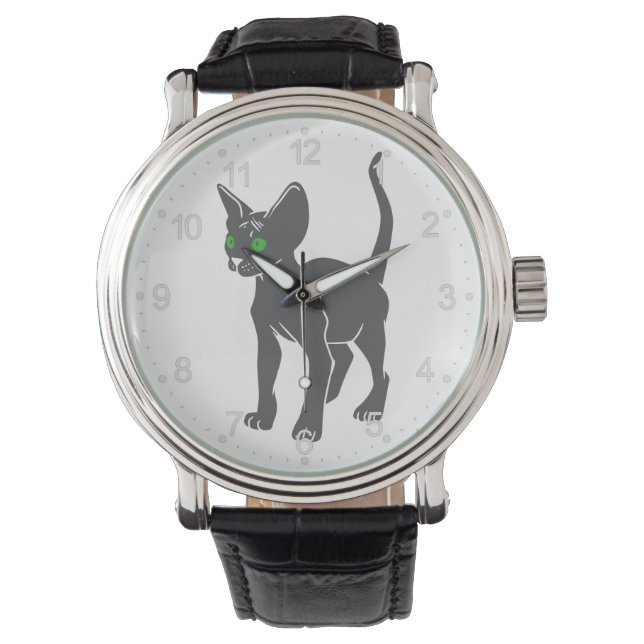 Montre Silhouette du chat égyptien - Choisir la couleur d (devant)