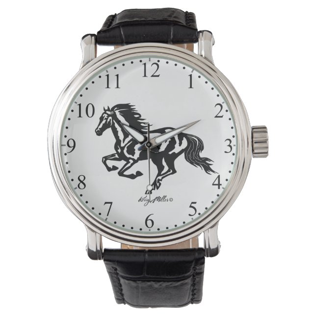 Montre Silhouette du cheval noir (devant)