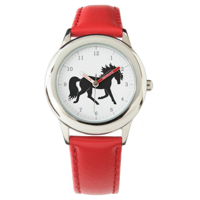 Montre Silhouette du cheval noir (devant)