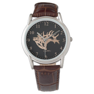 Montre Silhouette en cuivre d'Elk Bull