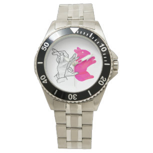 Montre Silhouette main Rabbit rose