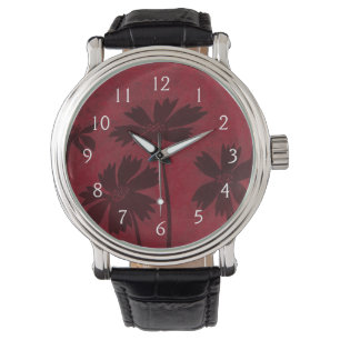 Montre Silhouettes de Flowerhead sur l'arrière - plan