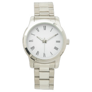 Montre simple d'acier inoxydable de chiffre romain