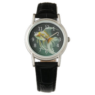 Montre Simple Dessin Numérique De Poisson Rouge Élégant
