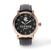 Montre Simple elegant customizable Monogram Black (Recto)