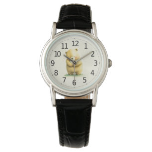 Montre Simple mignonne ours triste tenant une oeuvre card