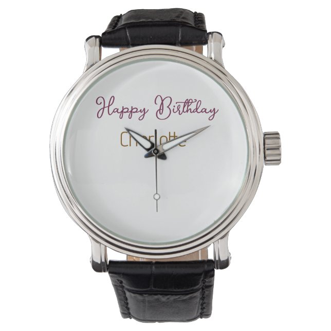Montre SIMPLE MINIMAL.CUTIE AJOUTER NOM BÉBÉ joyeux anniv (devant)