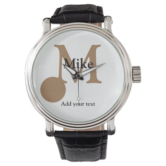 Montre simple minimum ajouter votre nom MONOGRAM GROOMSME (devant)