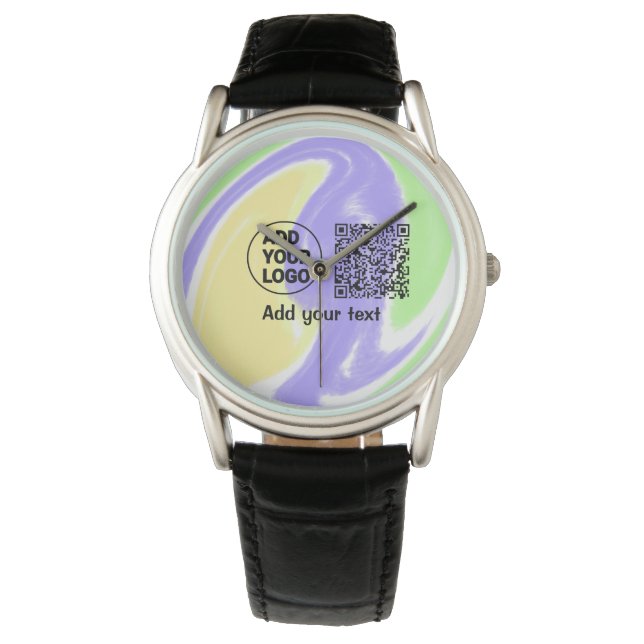 Montre Simple minimum q r code ajouter logo code d'analys (devant)