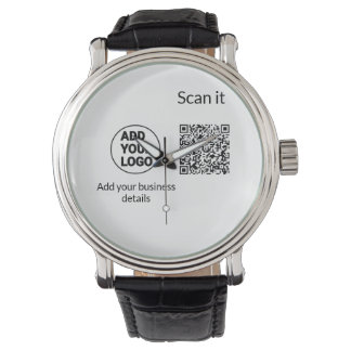 Montre Simple minimum q r code ajouter logo code d'analys