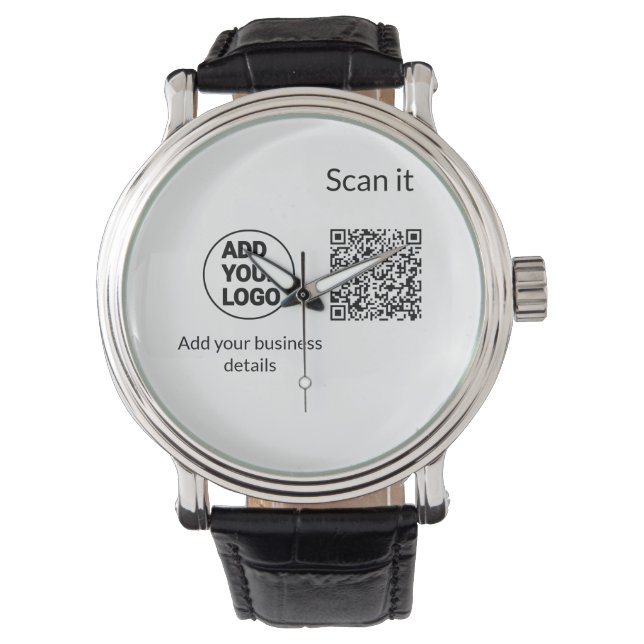 Montre Simple minimum q r code ajouter logo code d'analys (devant)
