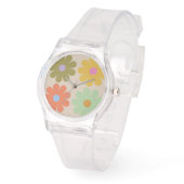 Montre Simple Pastel Vintage Flower Pattern (Angle)