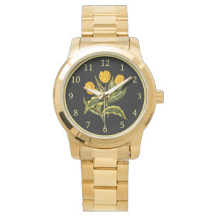 Montre Simple Tulipe précoce Jaune 006 ~ Art botanique ~