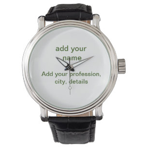 Montre Simple vert minimal ajouter votre nom de texte pho