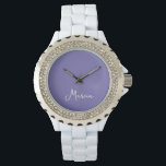 Montre Simplement Élégant Lavande Personnalisé<br><div class="desc">Simply Elegant Personnalisé Lavender Watch Un cadeau parfait pour maman,  petite amie ou femme - une belle montre au poignet noir. Pour des promenades décontractées ou une soirée,  cette montre peut être portée à n'importe quelle heure de la journée pour n'importe quelle occasion.</div>