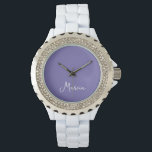Montre Simplement Élégant Lavande Personnalisé<br><div class="desc">Simply Elegant Personnalisé Lavender Watch Un cadeau parfait pour maman,  petite amie ou femme - une belle montre au poignet noir. Pour des promenades décontractées ou une soirée,  cette montre peut être portée à n'importe quelle heure de la journée pour n'importe quelle occasion.</div>