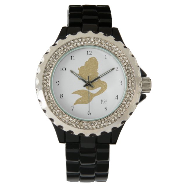 Montre *~* Sirène de Parties scintillant d'or pour filles (devant)