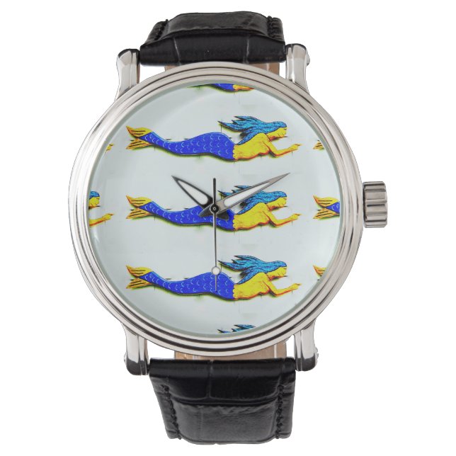 Montre sirènes à queue bleue (devant)