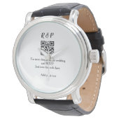 Montre site web de mariage rsvp q r code ajouter nom text (Incliné)
