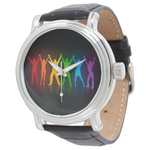 Montre Six silhouettes debout de Slipperyjoe, bras levés