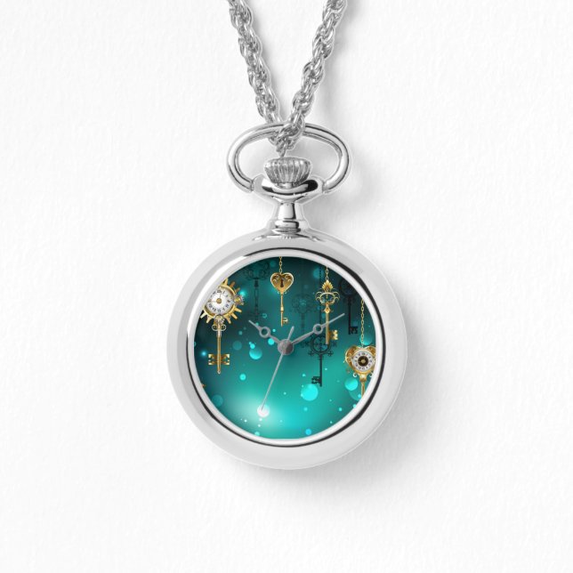 Montre Skeleton Keys on Green Background (Recto)