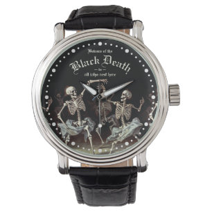 Montre Skeletons de danse de la mort noire Halloween
