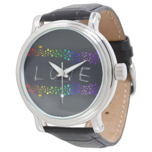 Montre SlipperyJoe amour bulles rouge orange jaune vert c