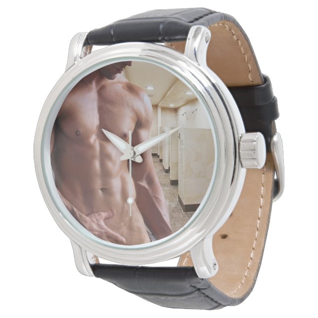 Montre SlipperyJoe cheminée homme musclé six pack abs (Incliné)
