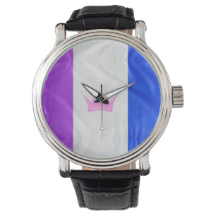 Montre SlipperyJoe glisser le drapeau de fierté violet bl