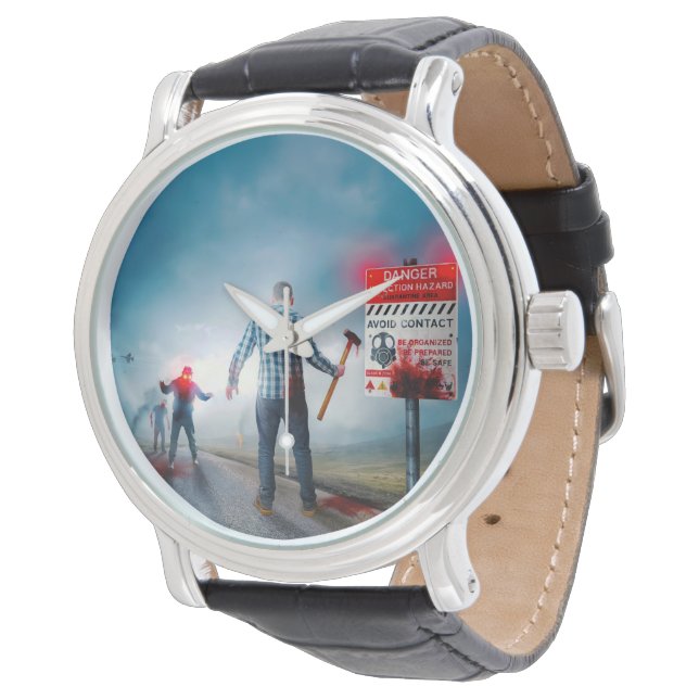 Montre SlipperyJoe's heureux Halloween yeux brillants zom (Incliné)