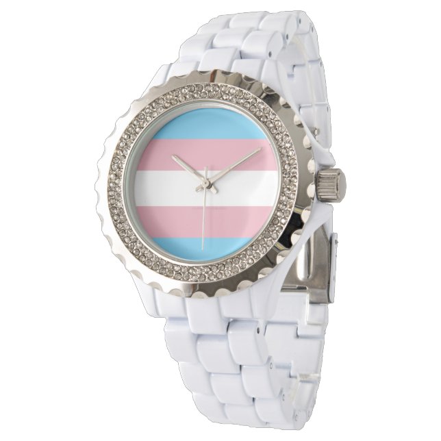 Montre SlipperyJoe's transgenre pride drapeau de la diver (Incliné)