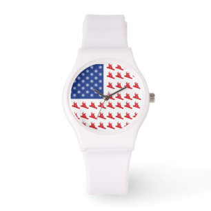 Montre Snowboardeur patriotique