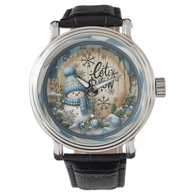 Montre Snowman Let It Snow Blue (devant)